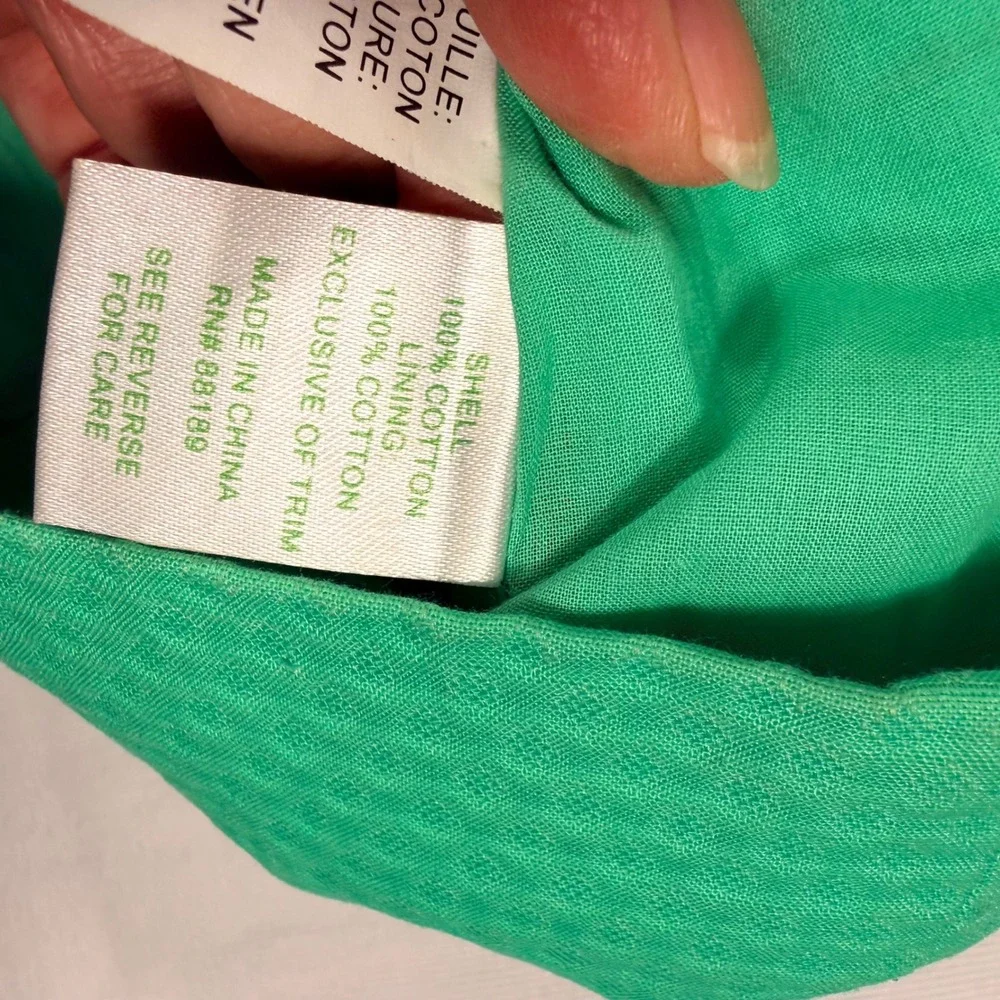 Lilly Pulitzer Trudy Shift Dress 4 Go Go Green Cotton Crochet Circle Trim - Picture 4 of 12